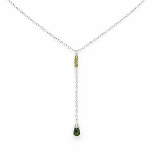 L7257 Peridot Lariat Necklace